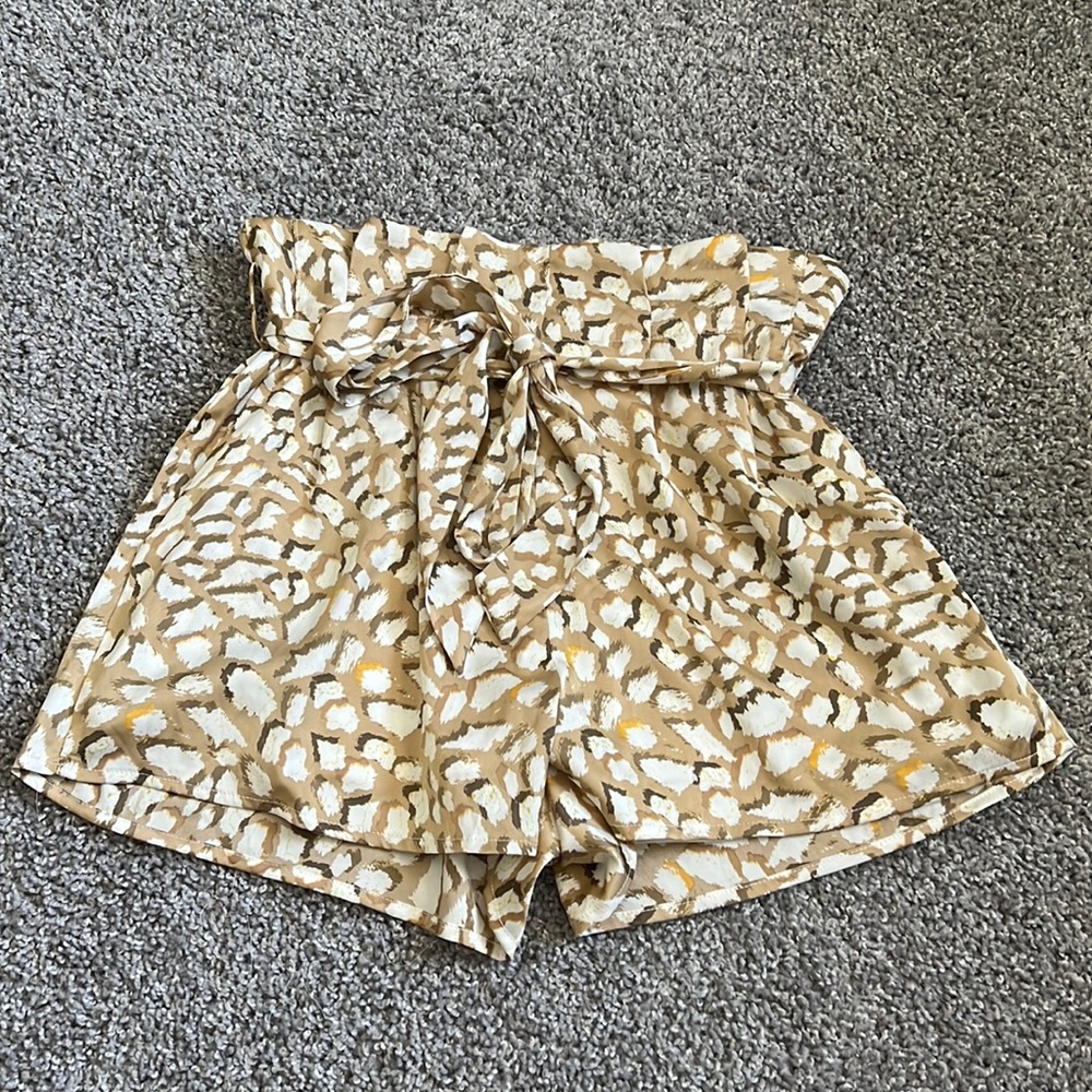 Kittenish Satin Paperbag Shorts